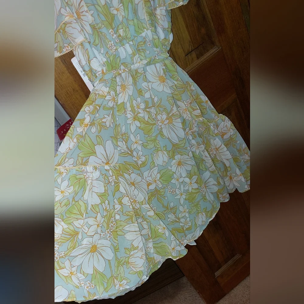 Free People x Rachel Parcell Chiffon Floral Dress - Picture 12 of 12